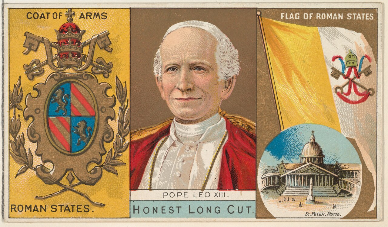 Pope Leo XIII, Roman States, from the Rulers, Flags, and Coats of Arms series (N126-1) issued by W. Duke, Sons & Co. MET DPB873799.jpg