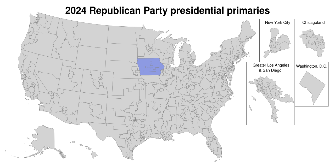 2024 Republican primaries by congressional district.svg