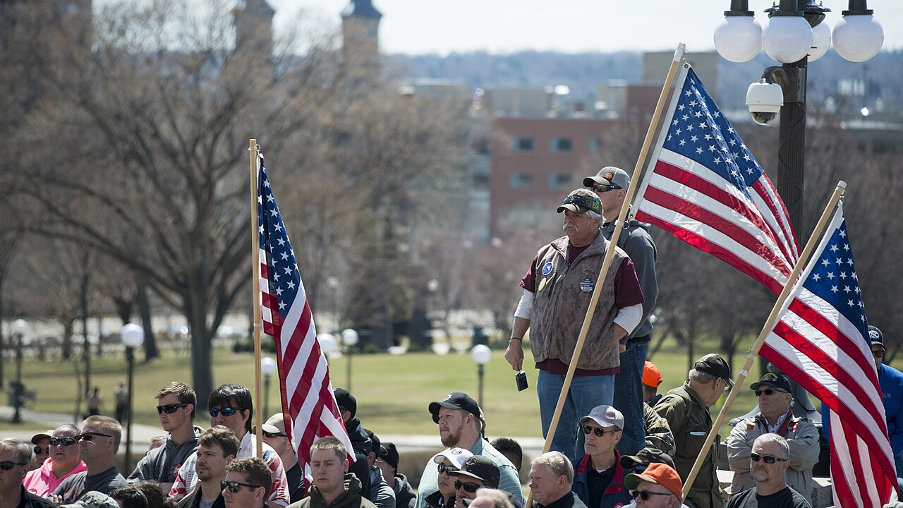 Three American flags-Rally Against Gun Control at the Minnesota State Capitol.jpg