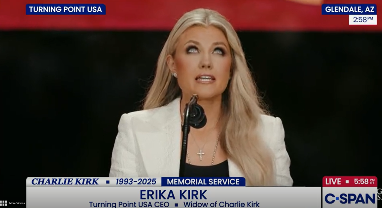 Erika Kirk Honors Late Husband's Legacy at Memorial Service